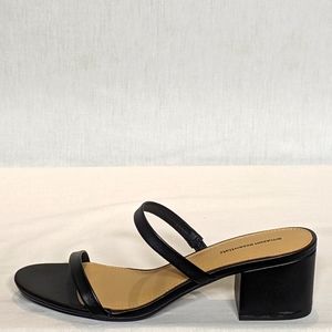 NEW Amazon Essentials Womens Women's Thin Two Strap Heeled Slide Sandal Sz 10 bl